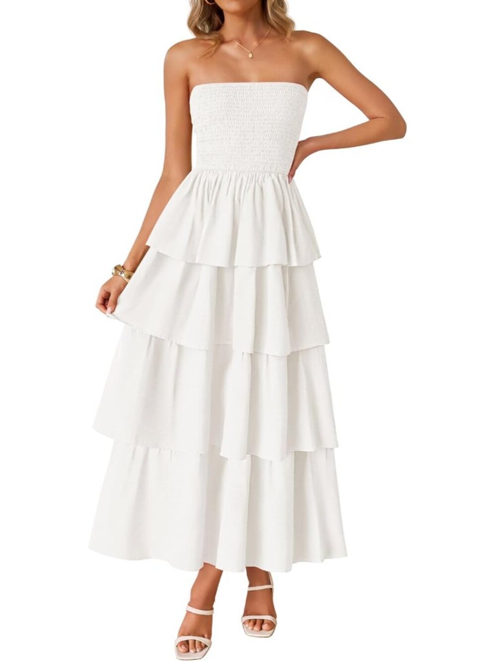 Womens 2026 Summer Boho Strapless Maxi Dresses